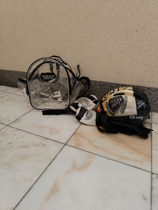 Conjunto proteções para patins/skate/bicicleta police