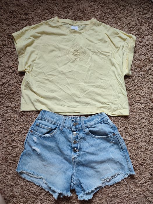 Комплект zara. Костюм zara. Джинсові шорти і футболка. Шорти і футболка zara. Шорти zara
