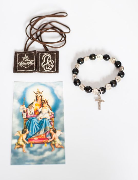 SZKAPLERZ SUKIENNY KARMELITAŃSKI+ bransoletka dziesiątka różańca