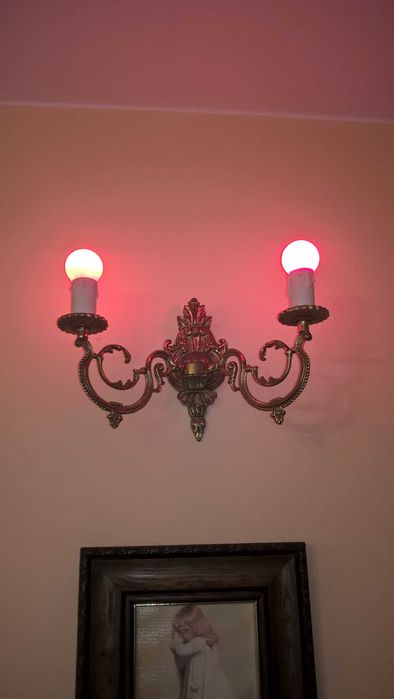 żyrandol mosiężny 2sztuki + 4 kinkiety