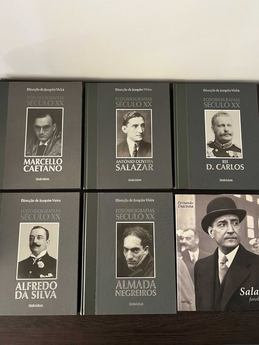 6 Fotobiografias Século XX - Círculo Leitores (Marcello Caetano, Salazar, Rei D.Carlos, Alfredo da Silva, Almada Negreiros)