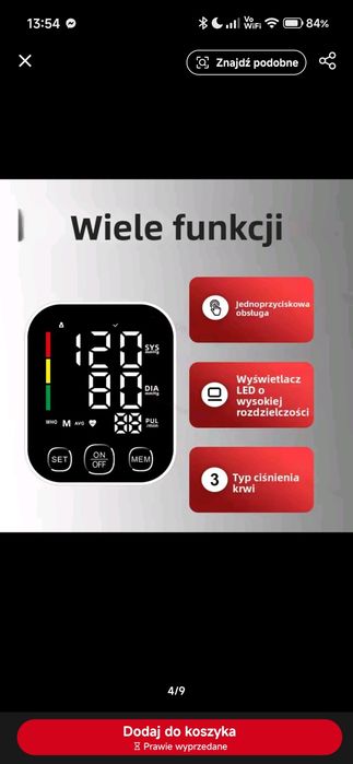 Nowy Ciśnieniomierz baterie lub ładowarka USB C