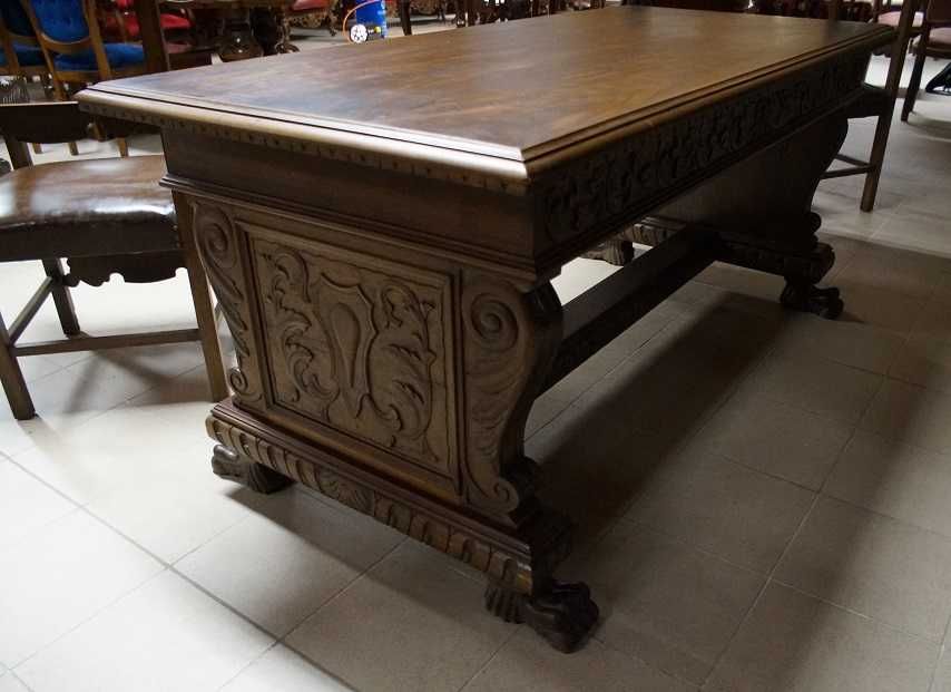 Biurko / Stół +  Fotel 2 Krzesła Łapy ok 1930 rok Obustronne Zapraszam