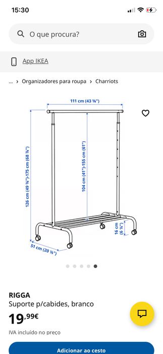 Arara IKEA RIGGA, branca,