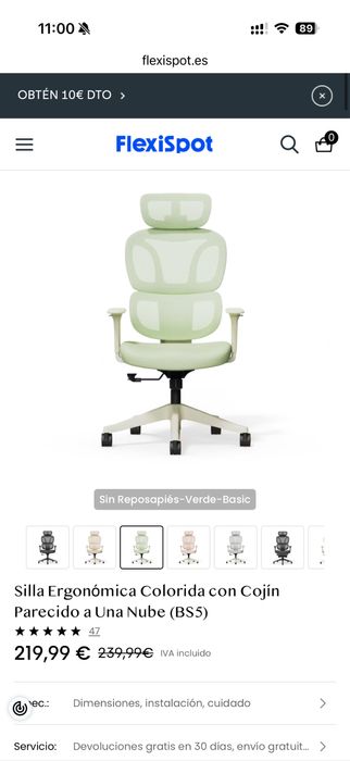 Cadeira ergonomica flexispot bs5 repousa pes apoio lombar