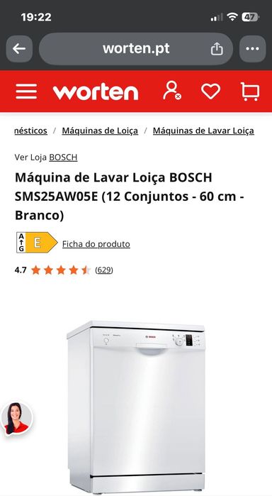 Máquina lavar loiça BOSCH