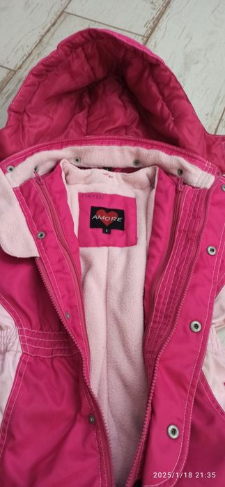 Zimowy ciepły kombinezon zimowy 2w1 z podpinką 2lata dziewczynka 92