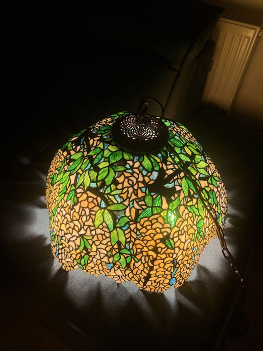 Wyjatkowa STARA Lampa WITRAŻOWA w stylu Tiffany – Ok. 3000 Elementow – Unikat