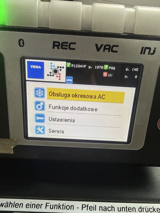 Stacja klimatyzacji Texa 770S R-1234YF z identyfikatorem