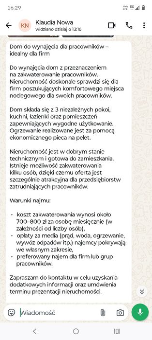 Wynajmę dom gospodarczy