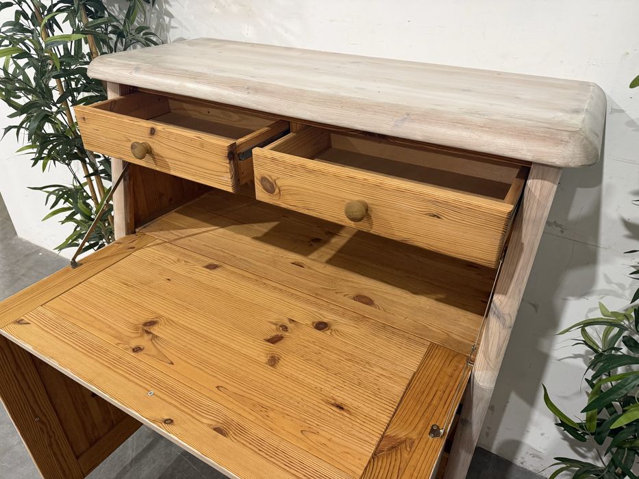 Fajny sosnowy sekretarzyk masyw bielony komoda super stan dowóz wysyłk