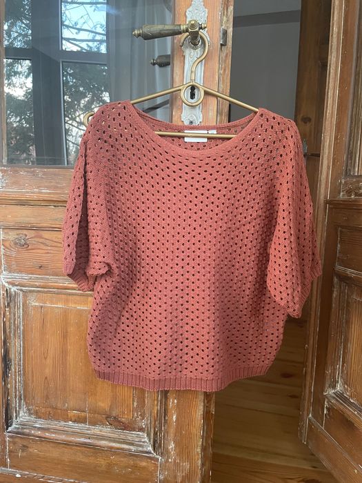 Kappahl nowy ażurowy sweter krótkie rękawy hippie boho