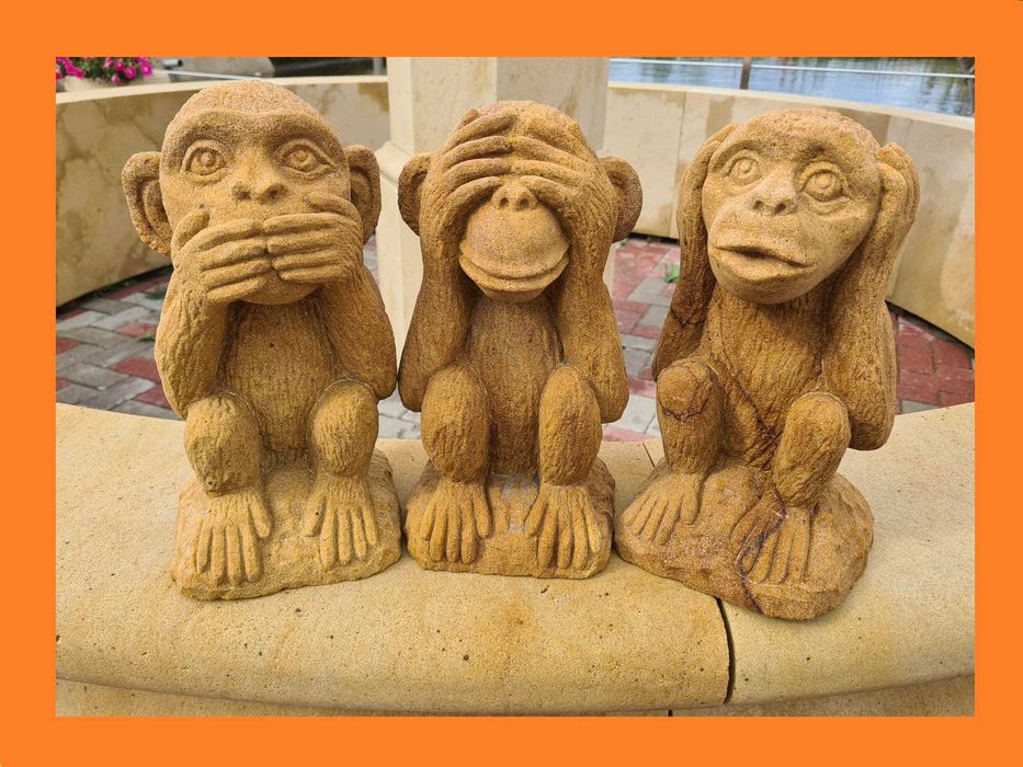 97. Rzeźby z piaskowca – Trzy mądre małpy | Komplet 3 szt. |