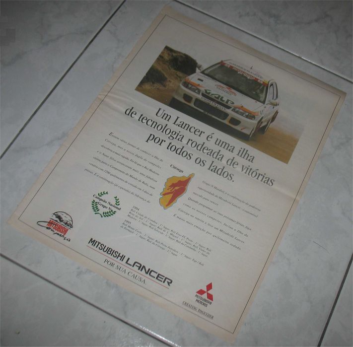 Poster-Mitsubishi Lancer EvoII -Campeão Mundial Gr N 1995- Rui Madeira