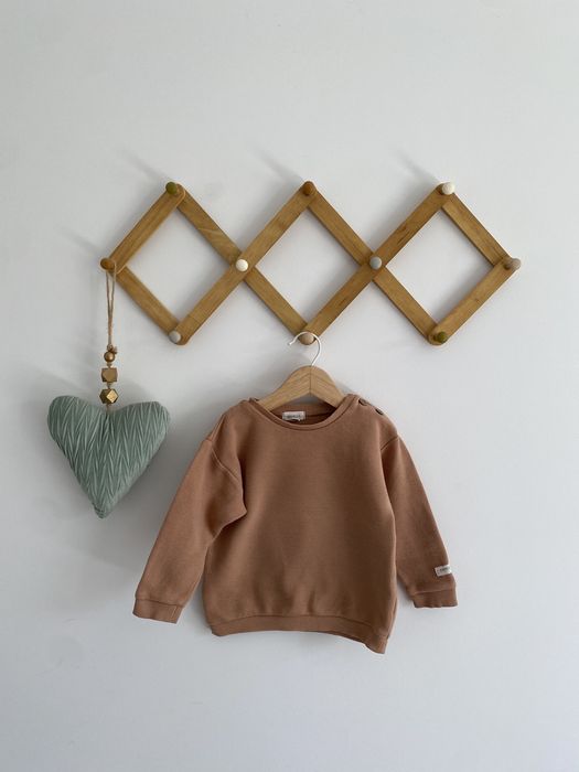 Bluza prążkowana newbie 80 brązowo beżowa