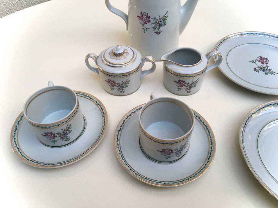 Conjunto / serviço de chá ou café Vista Alegre "Índias" (verde)