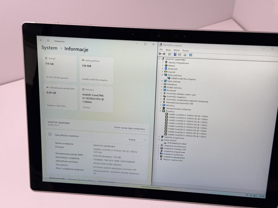Microsoft Surface Pro 7 (1866) - i5/8GB/128GB - faktura VAT 23%