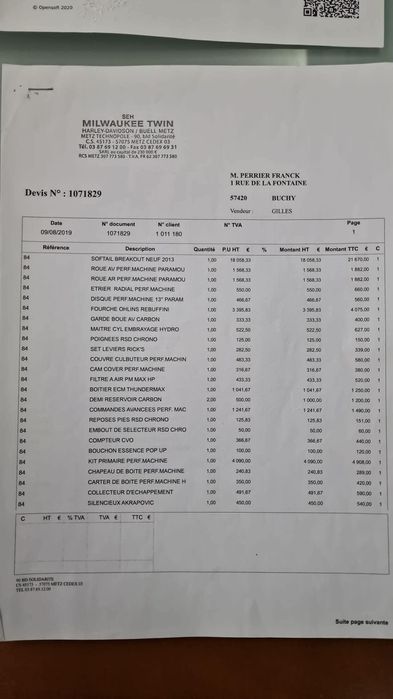 Harley davidson breakout unica