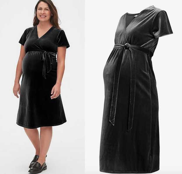 GAP aksamitna kopertowa sukienka ciążowa S