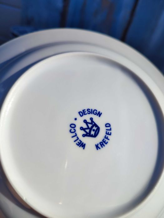Porcelanowe talerze głębokie - wzór słomkowy - Wellco