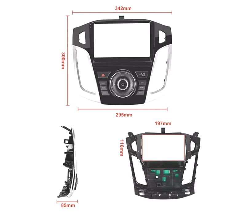 RÁDIO GPS 9'' ANDROID 13 FORD FOCUS 12-18 COM BOTÕES 2 DIN 4GB+64GB