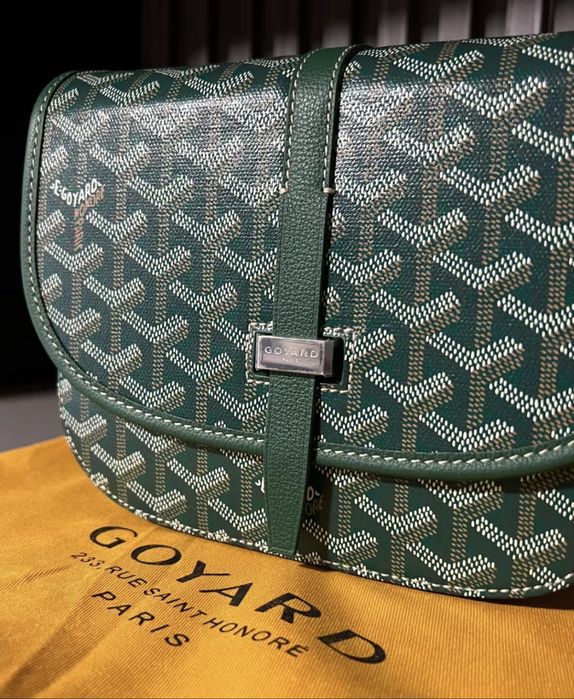 Green Goyard Belvedere II PM Messenger Bag