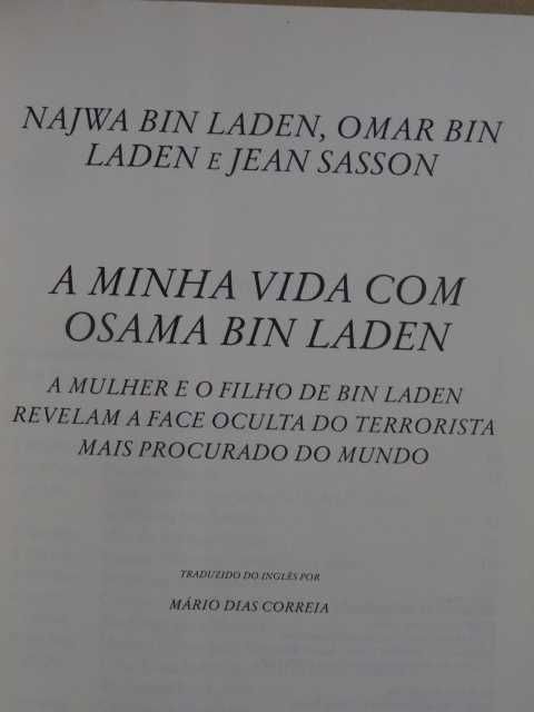 A Minha Vida Com Osama Bin Laden de Jean Sasson - 1ª Edição