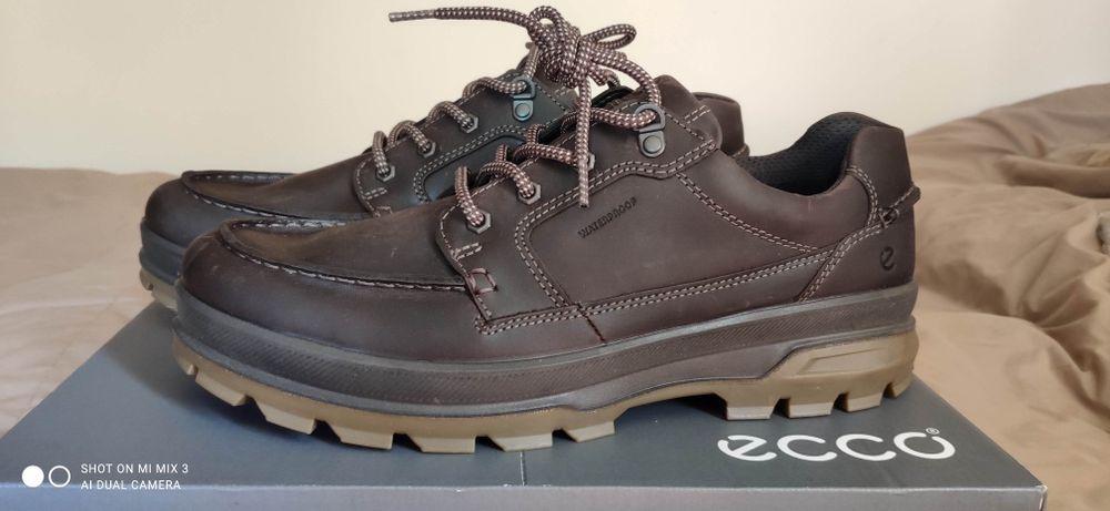 Ecco Rugged Track brązowe czekoladowe skórzane wodoodporne buty rozm 45 wkładka 29cm