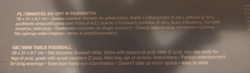Mini stół do gry w piłkarzyki