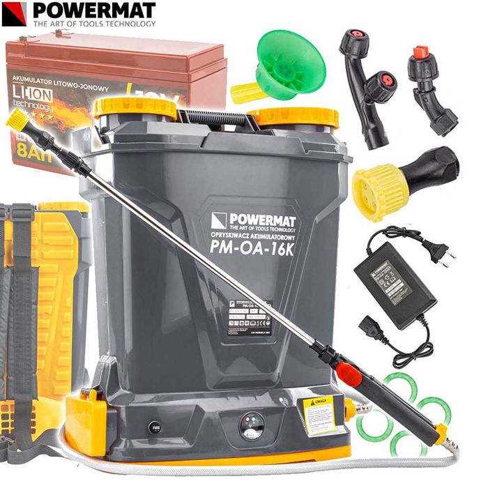 POWERMAT Opryskiwacz Akumulatorowy Elektryczny 16l Plecakowy PM1001