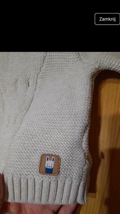 Ciepły gruby nowy sweter obaibi dla niemowlaka r. 59