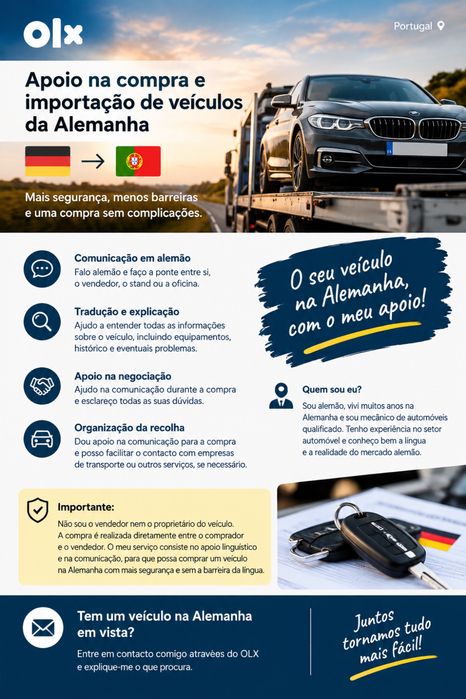 Apoio na compra e importação de veículos da Alemanha
