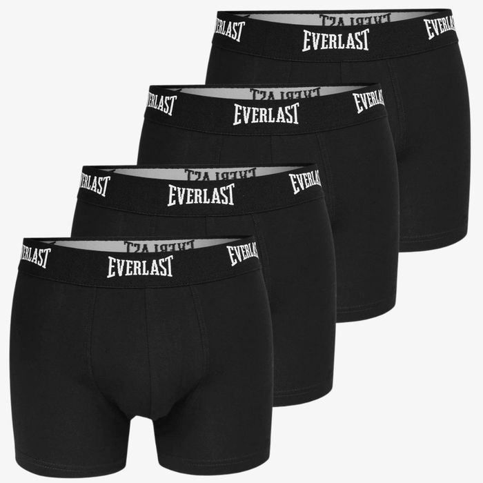 Bokserki Męskie Everlast Majtki Czarne 4-Pak XL