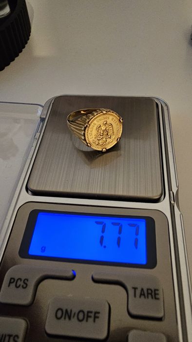 Anel dois pesos e meio ouro 22k + 19,2k (preço fixo