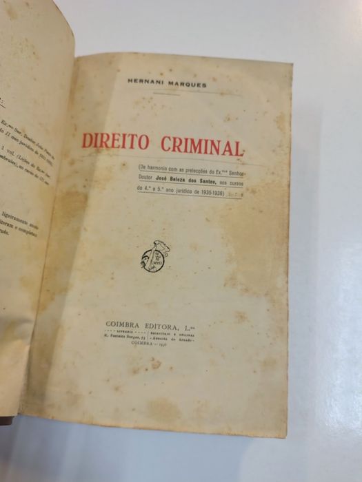 Direito Criminal, de José Beleza dos Santos