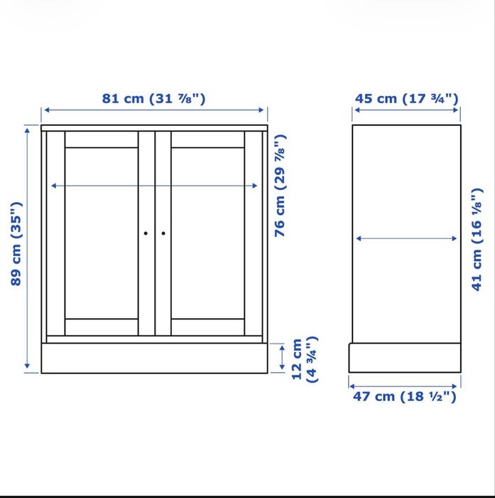 Armário + vitrine HAVSTA IKEA Cinza