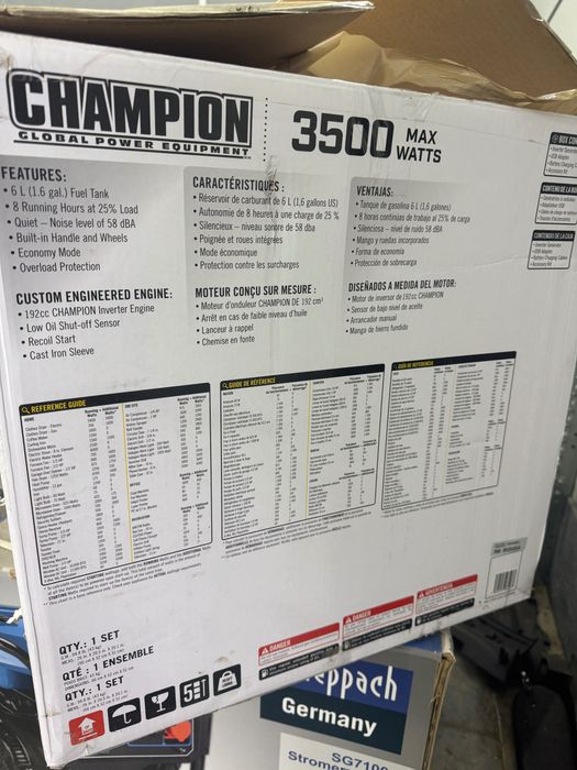 Інверторний бензиновий генератор Champion 73001I-E 3,5 кВт (CH3500)