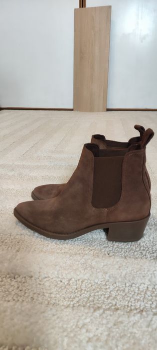 Sztyblety buty brązowe Ryłko skóra naturalna botki