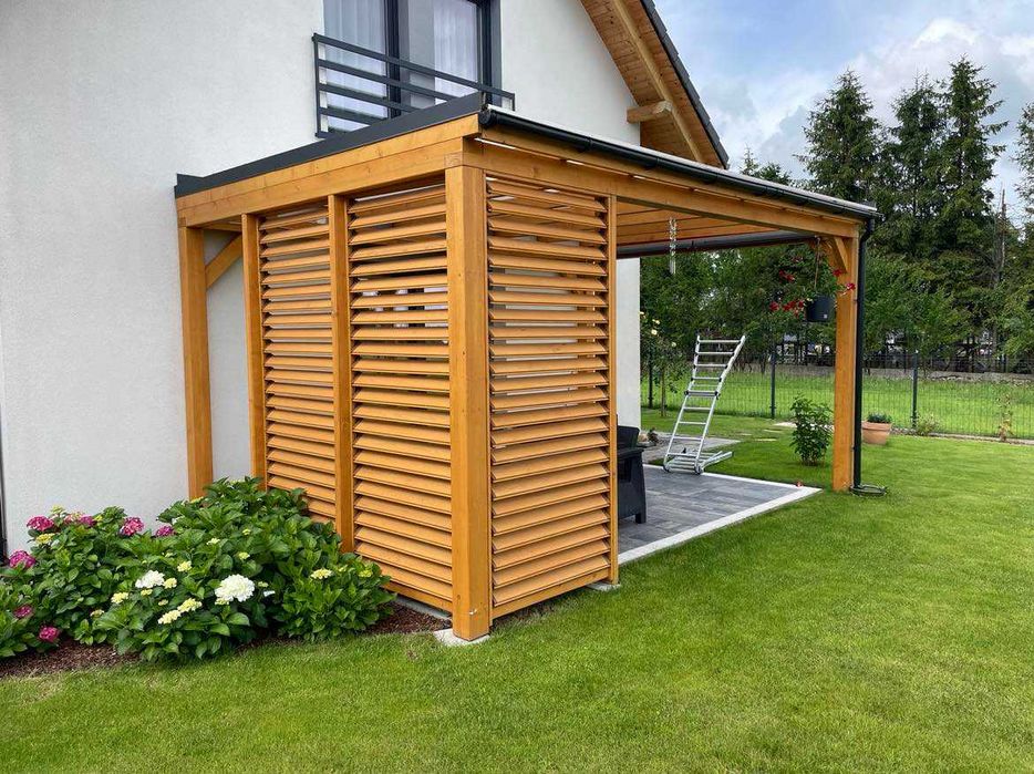 Drewniana pergola, zadaszenie tarasu, wiata, altana PRODUCENT