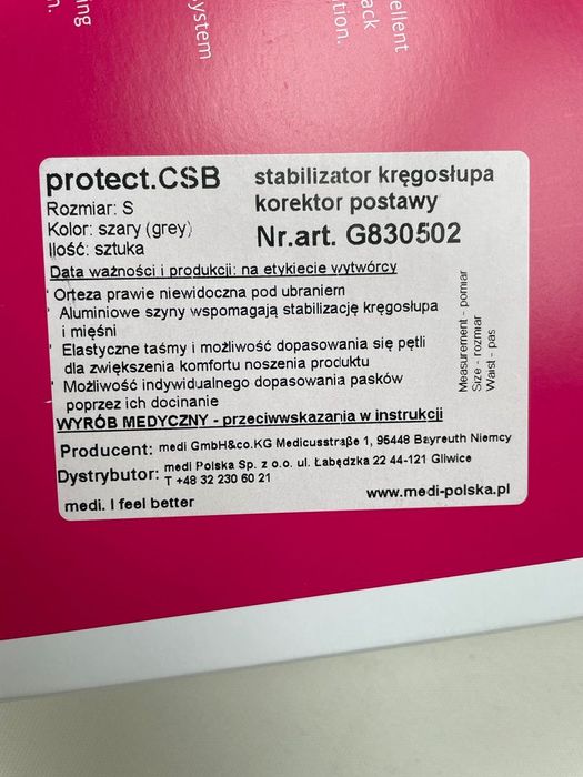 stabilizator kręgosłupa, korektor postawy, prostotrzymacz