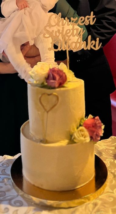 Topper na tort chrzest święty Lilianki