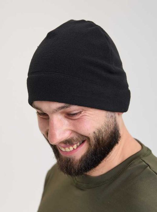 АКЦІЯ!!! Шапка чоловіча флісова чорна олива тепла шапка для чоловіка