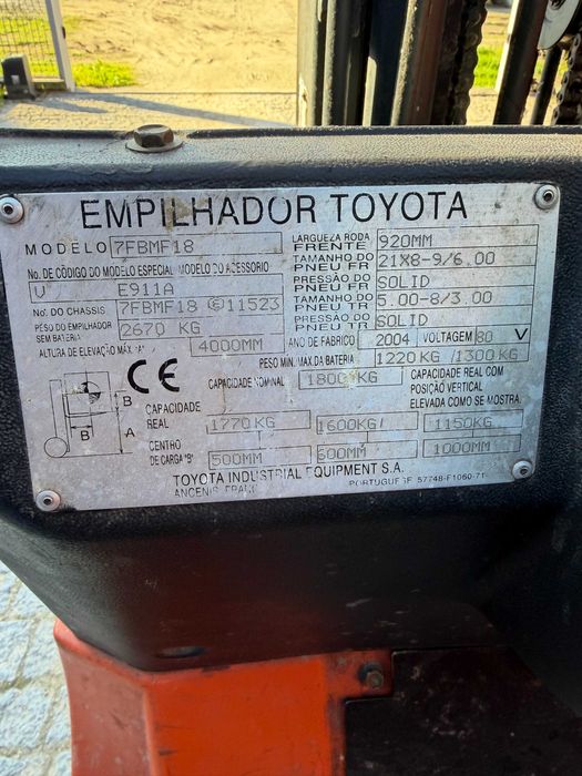 Empilhador elétrico toyota 7 1.8T