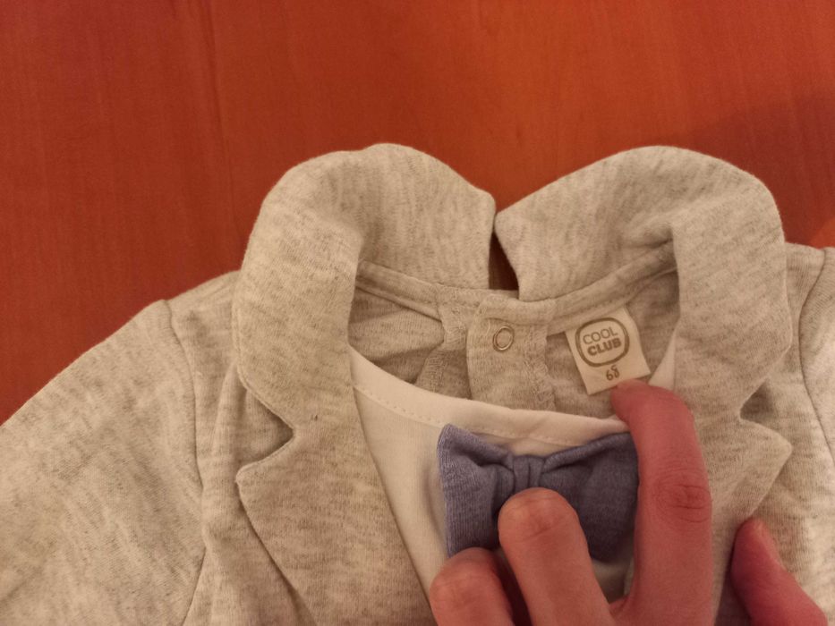 Elegancki pajacyk dla chłopca 68 chrzest święta coolclub