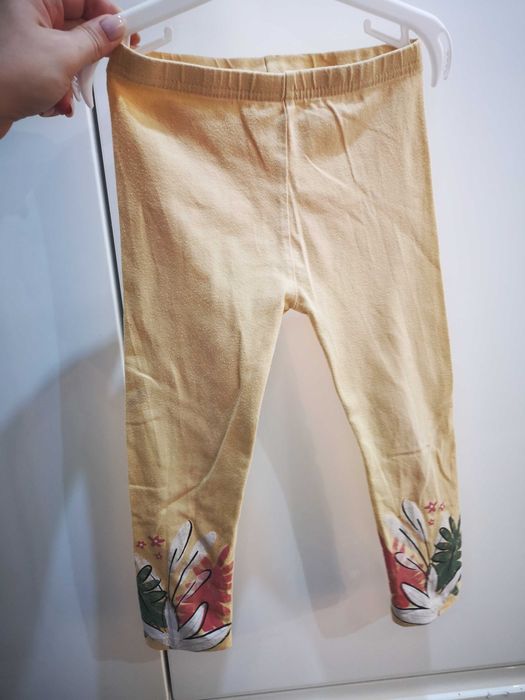 Tex żółte legginsy liście r. 98 cm 2-3 lata