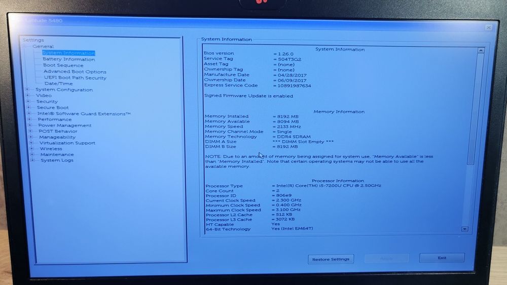 Dell Latitude 5480 14'' FHD i5-7200u/W11 Pro