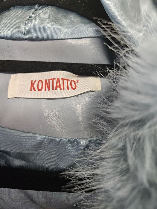 Niebieska kamizelka bezrękawnik futro Kontatto