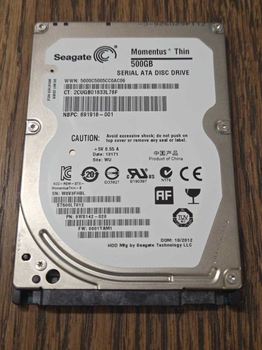 Dysk twardy Seagate Momentus Thin 500GB SATA II 2,5"