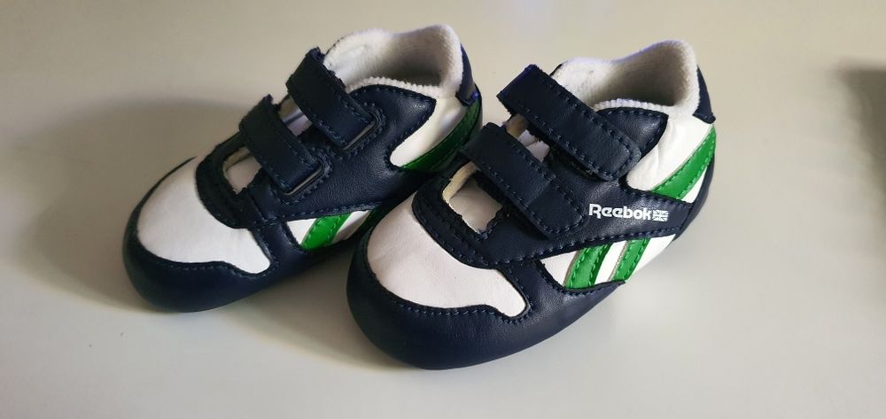 Buty reebok niechodki dla dziecka 18.5 granatowo biało zielone
