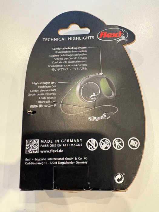 Smycz Flexi Black Design XS lince 3m 8kg biała nowa